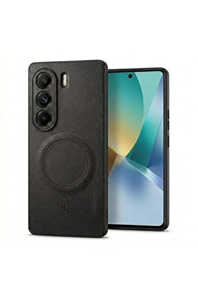 Nezih Case Tecno Camon 40 Pro ile Uyumlu Kamera Korumalı Suni Deri Manyetik Ş...