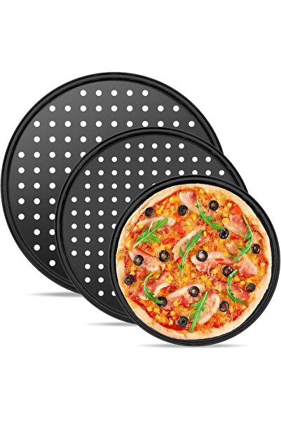 MarlaMall 3PCS Round Pizza Pan with Holes, Nonstick Pizza Tray for Oven 9Inch...
