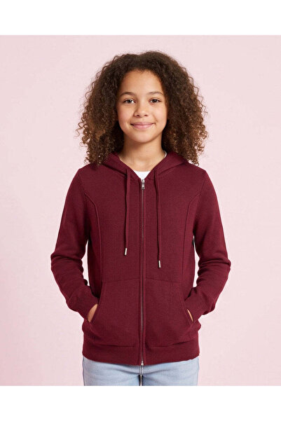 REDTAG Senior Girls Burgundy Knitted Hooded Pullover