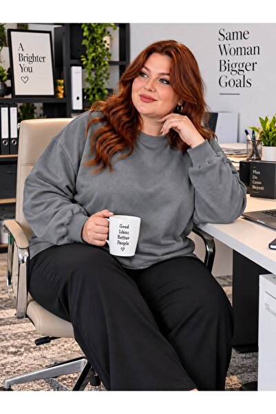 BENROMA 3 Yarn Combed Cotton Plus Size Unisex Sweatshirt Me1