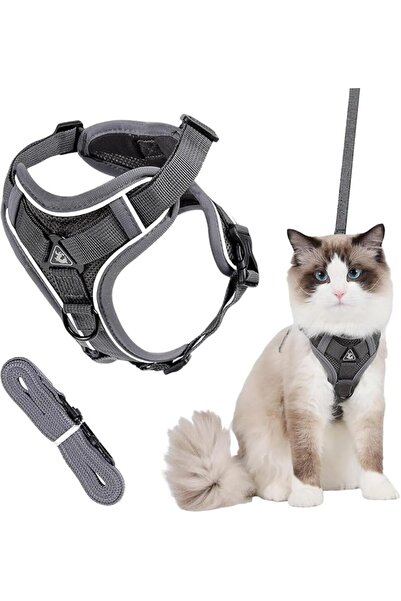 JOYZZZ Cat Harness and Leash Set, Adjustable Escape-Proof Vest with Reflectiv...