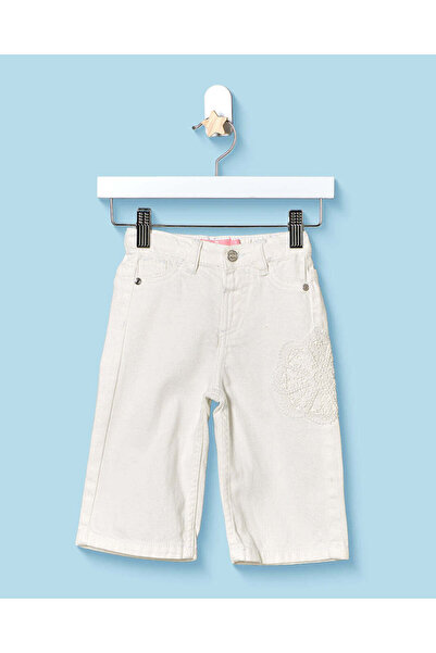 REDTAG Infant Girls Ivory Patch Wide Leg Jeans