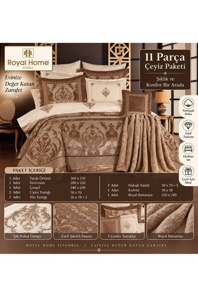 BOZBEYLER Royal Home Çift Kişilik ÇEYİZ SETİ 11 PARÇA