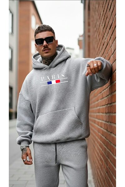 tkn your style Ανδρικό φούτερ με στάμπα με θέμα το κείμενο, με κουκούλα, άνετ...