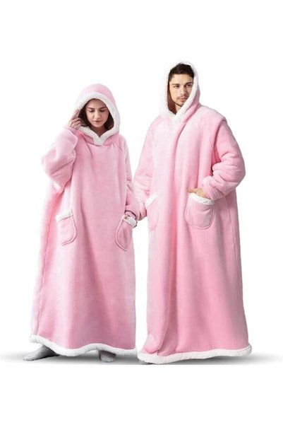eahome هودي طويل للغاية على شكل بطانية مقاس 3XL للنساء والرجال، قطعة واحدة، د...
