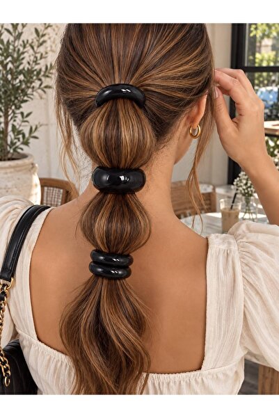 blackcomb Kadın Siyah 3 Model Pinterest Lastik Toka 3 Adet