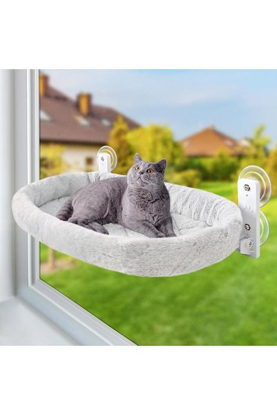 LinJie Cat Window Perch, Foldable Cordless Hammock with 4 Strong Suction Cups...