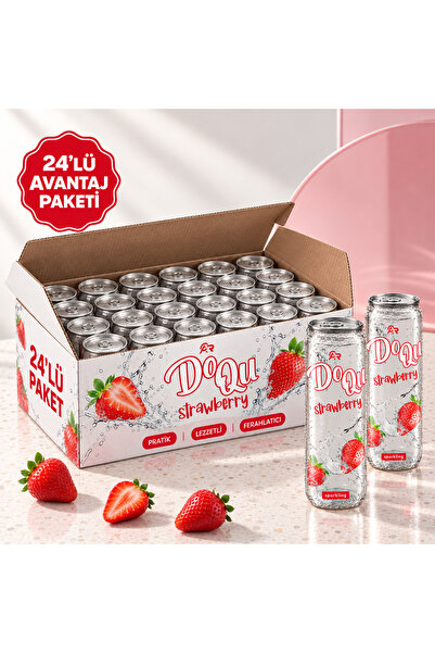 DOQU ÇİLEK AROMALI GAZLI İÇECEK 24'LÜ AVANTAJ PAKETİ