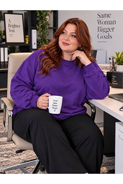 BENROMA 3 Yarn Combed Cotton Plus Size Unisex Sweatshirt Me1