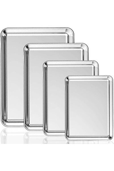 SAGREENY Baking Sheet Pans Set Stainless Steel Pan Cookie Sheets for Baking B...