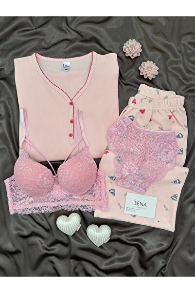 Lena Homewears Σετ πιτζάμες με μακρυμάνικο μπλουζάκι και παντελόνι, με σχέδιο...