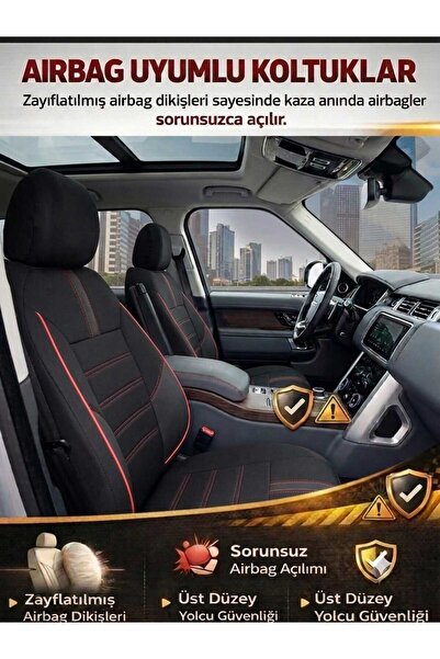 Mevas Yıldız Siyah Kırmızı Serisi Mitsubishi L200 İle Uyumlu Tam Set Oto Kolt...