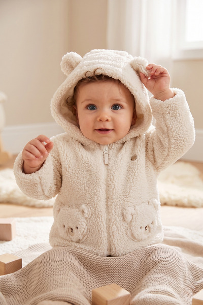 Bebetto Velsoft Fiber Coat (Teddy/26) Ecru