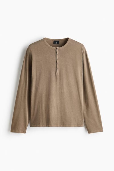 H&M Henley Üst Relaxed Fit