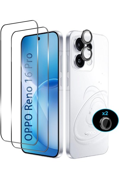 aheaks واقي شاشة زجاجي نانو متوافق مع OPPO Reno 16 Pro 5G مع خاصية بصمة الإصب...