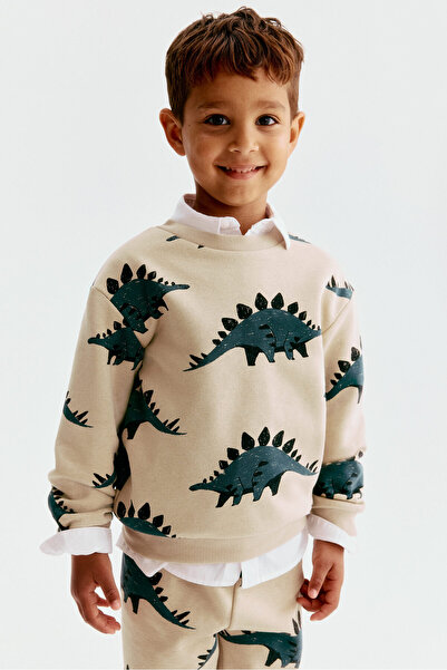 H&M Baskılı ve İçi Tüylü Sweatshirt