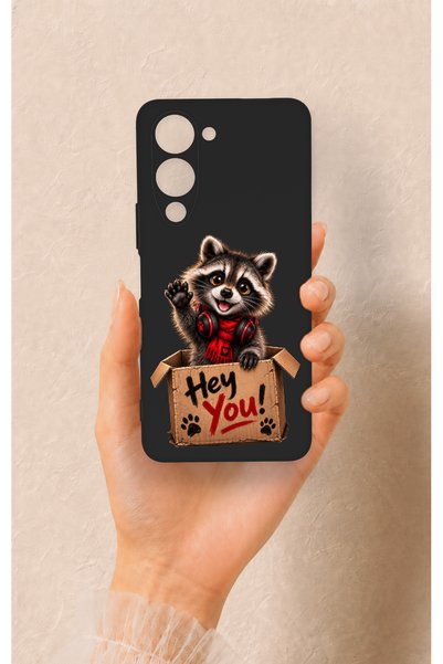 Vip Case Vivo Y19 5g Compatible Cute Raccoon Pattern Silicone Case