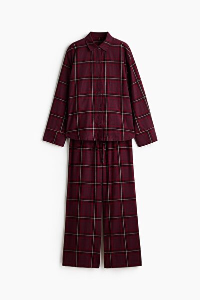 H&M Pamuklu Flanel Pijama Takımı