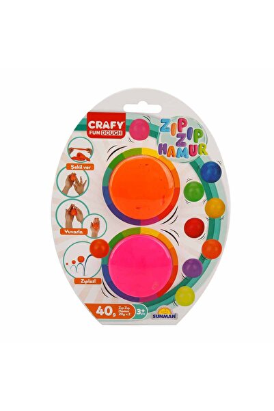 Crafy Dough Αναπηδούσα ζύμη μοντελισμού Crafy Fun Dough S00003019, 2 χρώματα,...