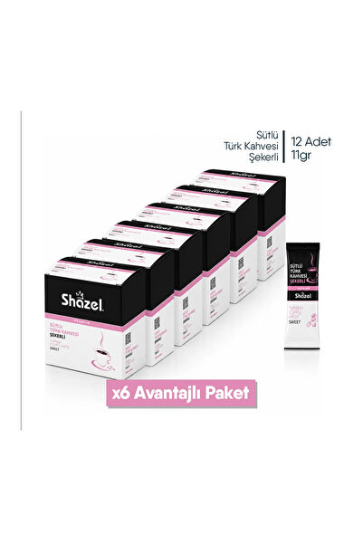 Shazel قهوة تركية بالحليب مع السكر × 6 قطع