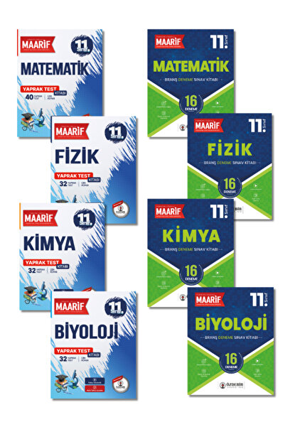 ÖZDEBİR YAYINEVİ 11.Sınıf Sayısal Branş Deneme ve Yaprak Test Seti Matematik,...