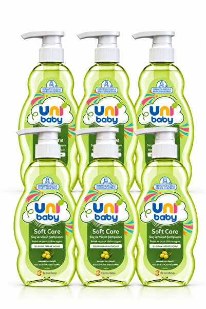 Uni Baby Soft Care Organik Zeytinyağlı Saç ve Vücut Şampuanı 700 ml x 6 Adet