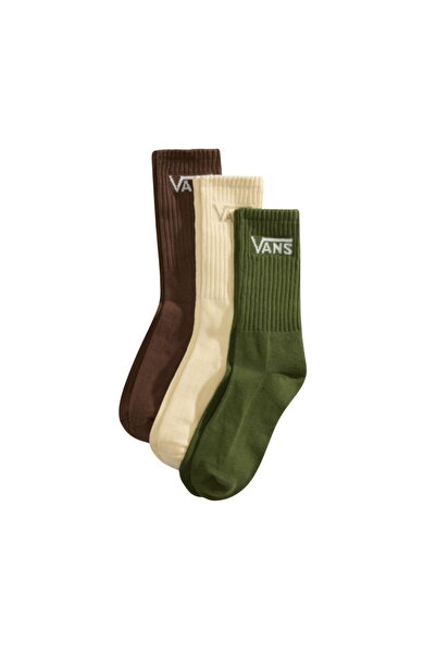Vans Κλασικές Κάλτσες Crew, Πακέτο 3 τεμαχίων, Πράσινο Μπαλσάμι, 38.5-42