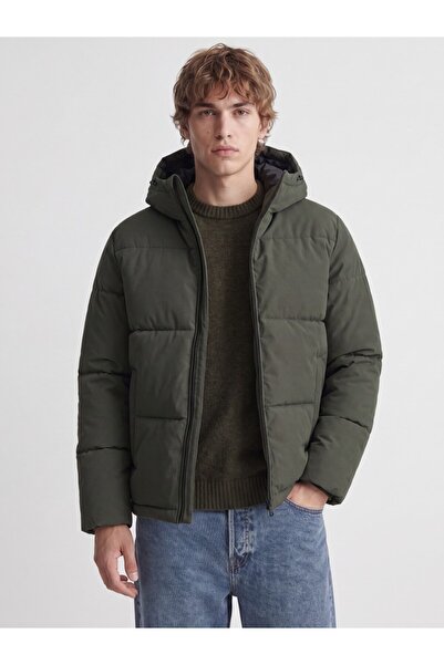 Jack & Jones Erkek Ayarlanabilir Bagcikli Kapüsonlu Puffer Ceket - Galaxy