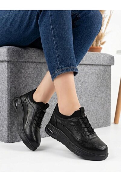 Voyager Women's Black Genuine Leather Orthopedic Sole Seasonal New Season Cas...