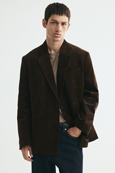 H&M Kruvaze Fitilli Kadife Ceket Relaxed Fit