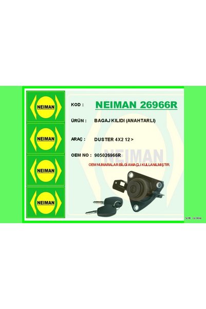 BESCHER SMGLOBAL BAGAJ KILIDI ANAHTARLI DUSTER 4X2 (164638) 12 -