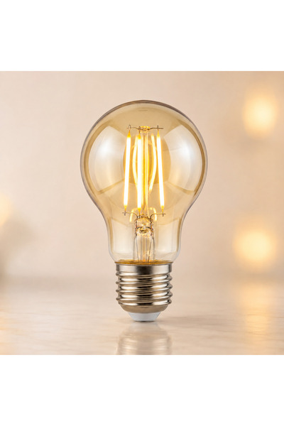 ORBUS A60 LED Filament Ampul 4.8W Amber Cam 2700K Sarı Işık 540 Lümen