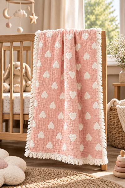 home of buldan %100 PAMUKLU MÜSLİN DESENLİ BEBEK YATAK ÖRTÜSÜ
