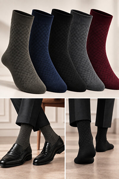 İkonik Socks Men's Wool Thermal Effect Winter Long Socks 5-Pack