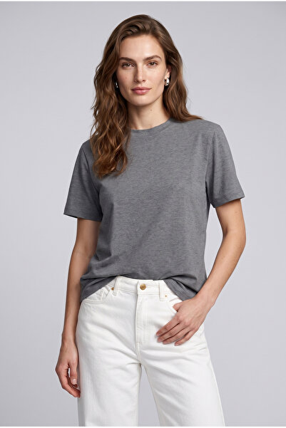 Brix Γυναικείο T-Shirt Regular Fit Interlock σε ανθρακί χρώμα