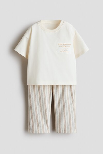 H&M 2 Parçalı Pamuklu Jarse Set