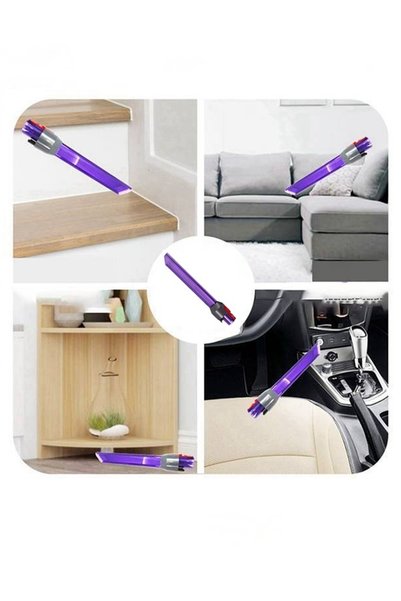 Rovexa Set de curățare cu 2 perii pentru praf, compatibile cu Dyson V7 V8 V10 V11 V15, cu vârf îngust violet și lumină LED, care nu zgârie.