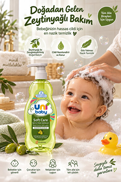 Uni Baby Soft Care Organik Zeytinyağlı Saç ve Vücut Şampuanı 700 ml
