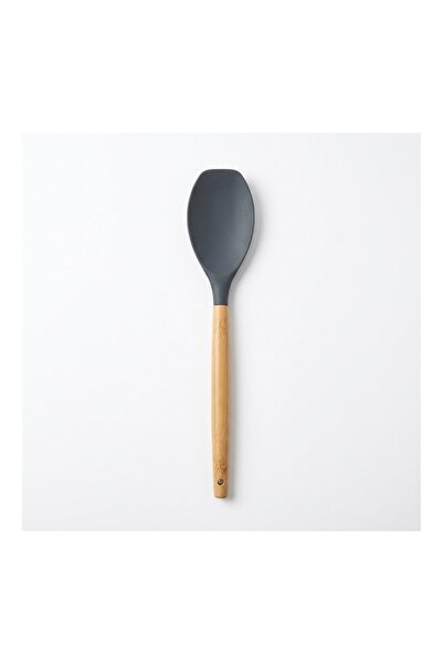 Kömür Bambu Saplı Silikon Düz Spatula