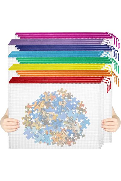 GENERAL YOPCDJ 24pcs Mesh Zipper Pouch File Bags Puzzle Storage Bags, A3 16x1...