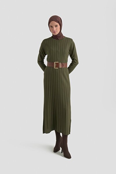 Armine Regular Fit Knitwear Dress Khaki