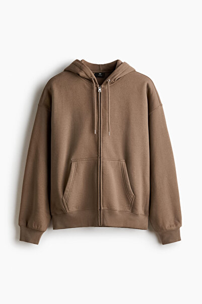 H&M Kapüşonlu ve Fermuarlı Üst Oversized Fit