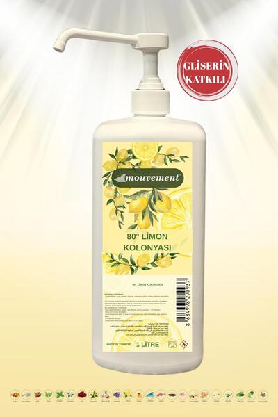 MOUVEMENT Gliserin Katkılı Ferahlatıcı Limon Kolonyası 80° Basmalı Başlıklı –...