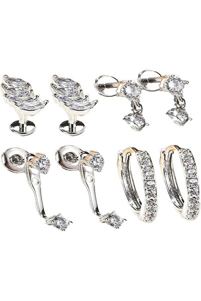 Skin Generics TONGLUO 4 Pairs Women's Earrings & Ear Piercing kit, Stud Earri...