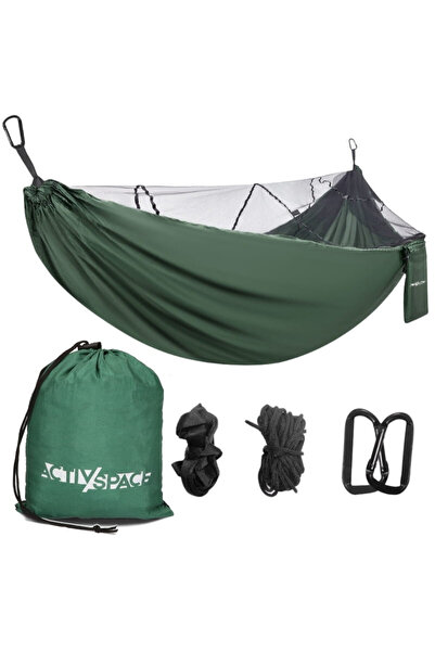 ACTIV SPACE Hamac turistic cu plasă de țânțari, set portabil de camping