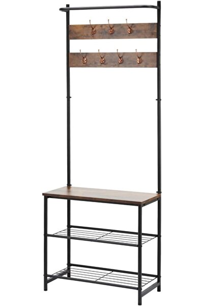 Lawazim Clothes Hanger and Shoe Rack - Hall Tree Coat Rack with 7 Hooks, Top ...