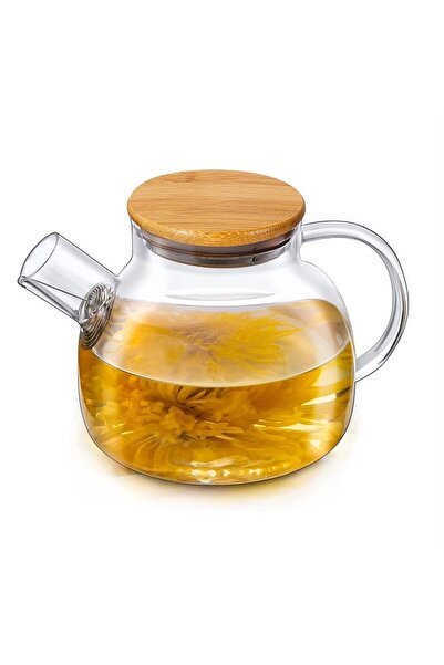 GENERAL 1000ml/33.8oz Glass Teapot With Infuser and Bamboo Lid, for Loose Tea...