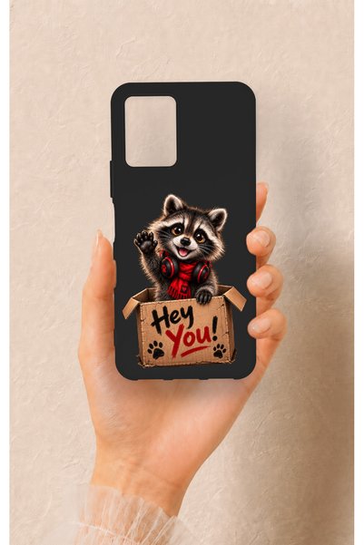 Vip Case Vivo Y21S Compatible Cute Raccoon Pattern Silicone Case