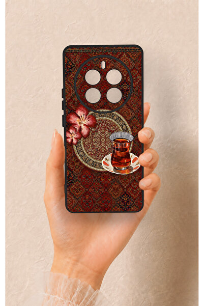 Vip Case Realme 12 Pro Uyumlu Halı ve Çay Desenli Silikon Kılıf