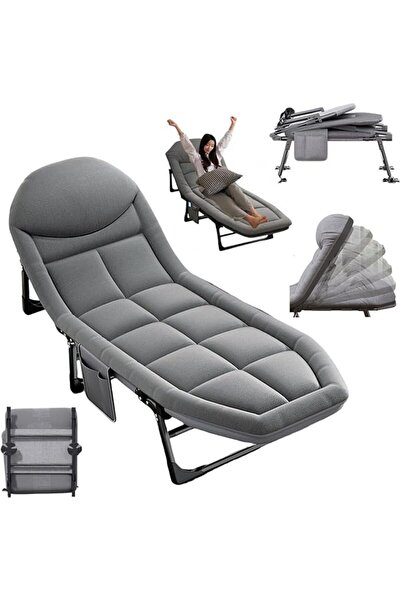 GENERAL Chaise Lounge Chair，Folding Bed Chair with Sleep Mask Dust Bag, Adjus...